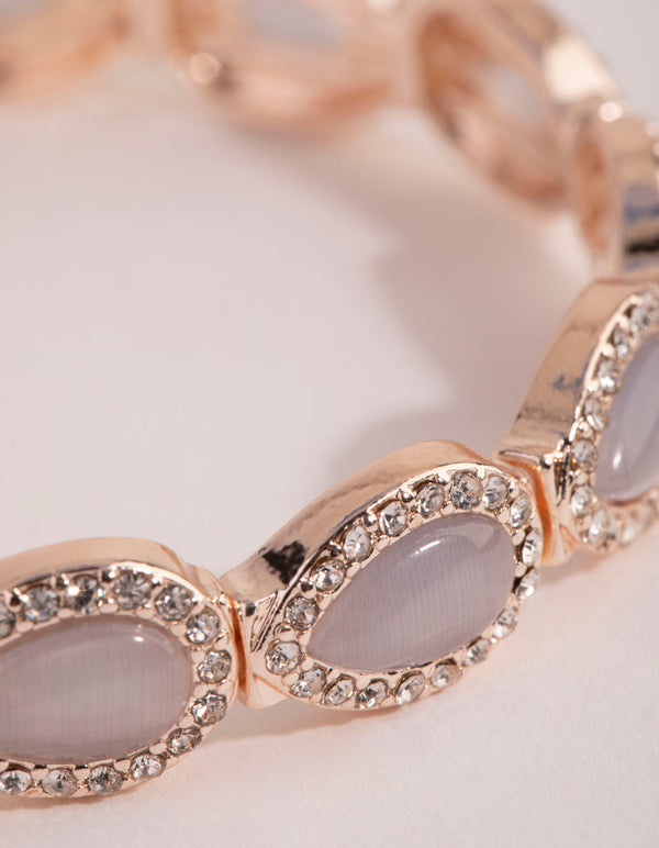 Rose Gold Catseye Stretch Bracelet