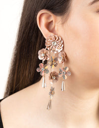 Blush Flower Sequin Drop Earrings - link has visual effect only