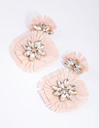 Pink Sequin Diamante Fan Earrings - link has visual effect only