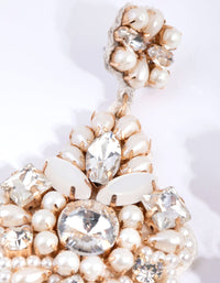Statement Diamante and Pearl Teardrop Earrings - link has visual effect only