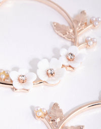 Rose Gold Floral Wreath Disc Earrings - link has visual effect only