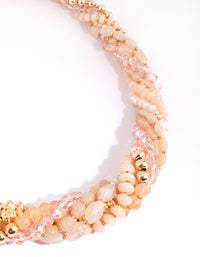 Blush Beaded Mix Twist Necklace - link has visual effect only