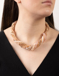 Blush Beaded Mix Twist Necklace - link has visual effect only