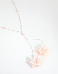 Rose Gold Bead and Flower Toggle Necklace - link has visual effect only