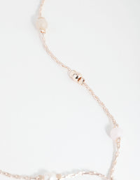 Rose Gold Bead and Flower Toggle Necklace - link has visual effect only