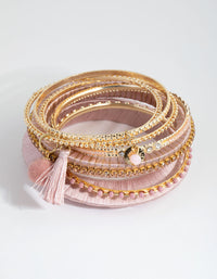 Gold Thread Wrap Bangle 7-Pack - link has visual effect only