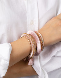 Gold Thread Wrap Bangle 7-Pack - link has visual effect only