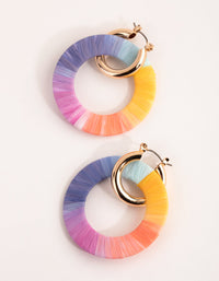 Multicoloured Thread Wrapped Disc Earrings - link has visual effect only