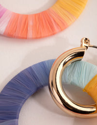 Multicoloured Thread Wrapped Disc Earrings - link has visual effect only