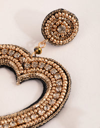 Seed Bead Heart Drop Earrings - link has visual effect only