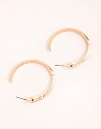 Gold Textured Snake Hoop Earrings - link has visual effect only