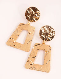 Gold Molten Trapez Drop Earrings - link has visual effect only