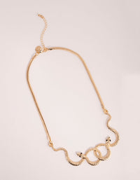 Gold Textured Snake Twist Necklace - link has visual effect only