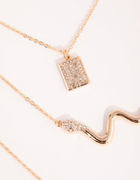 Gold Snake and Eye Multi Necklace - link has visual effect only