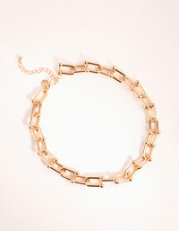 Gold Hardware Link Necklaces - link has visual effect only