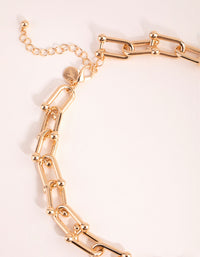 Gold Hardware Link Necklaces - link has visual effect only