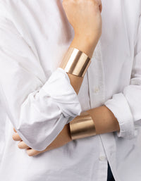 Gold Thick Double Cuff Bracelet - link has visual effect only