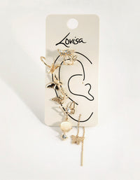 Gold Multi Butterfly Earring Pack - link has visual effect only