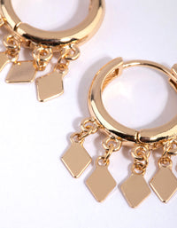 Gold Flat Jingle Huggie Earrings - link has visual effect only
