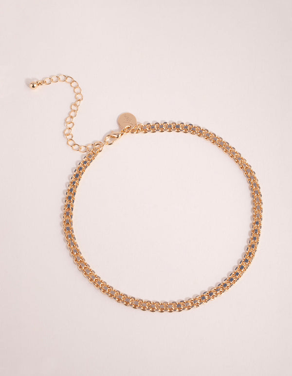 Gold Link Choker Necklace