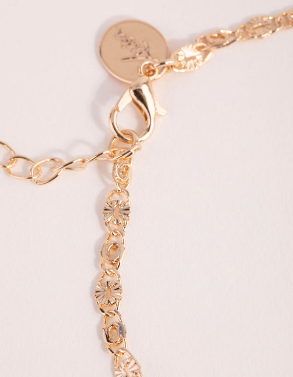 Gold Textured Choker Necklace