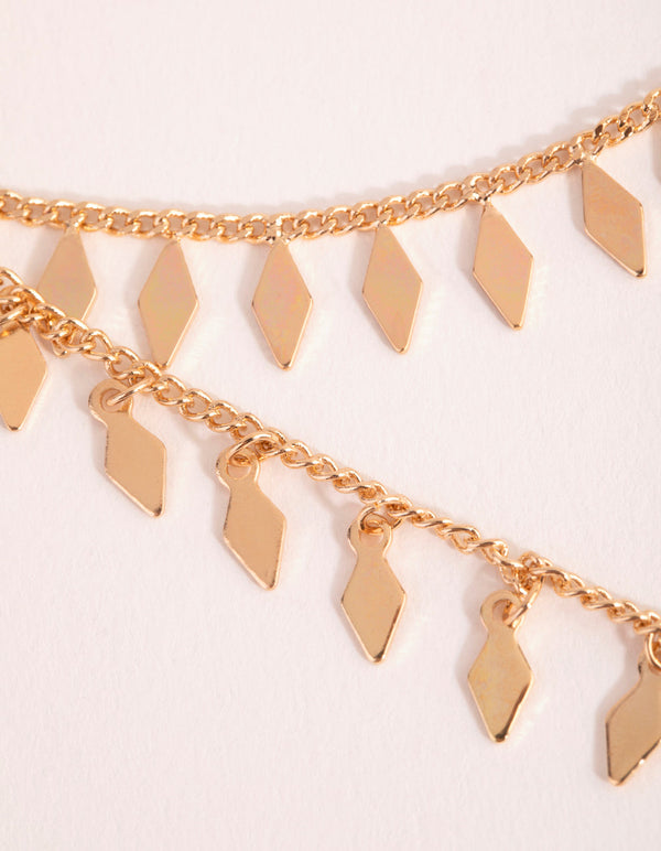 Gold Flat Jingly Necklace