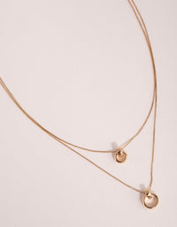 Gold Double Ring Necklace 2-Pack - link has visual effect only