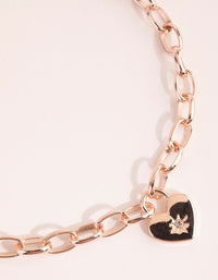 Rose Gold Chain and Heart Necklace - link has visual effect only