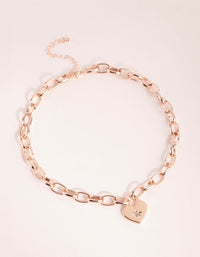 Rose Gold Chain and Heart Necklace - link has visual effect only