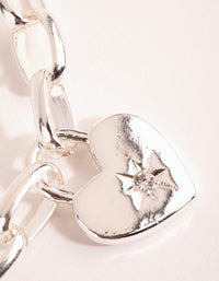Silver Chain and Heart Necklace - link has visual effect only