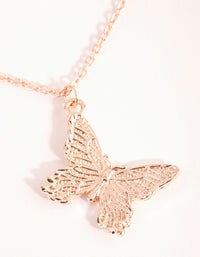 Rose Gold Butterfly Layered Necklace - link has visual effect only