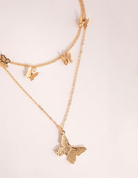 Gold Multi Butterfly Layered Necklace - link has visual effect only
