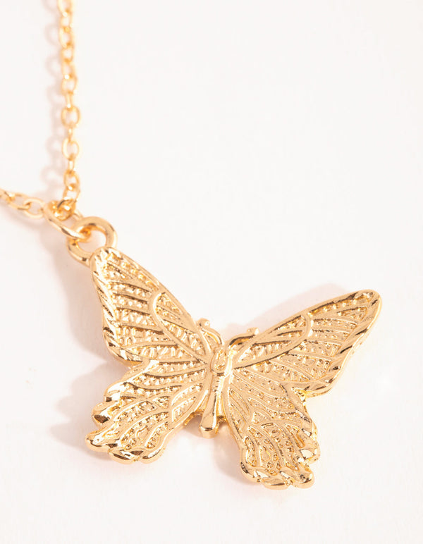 Gold Multi Butterfly Layered Necklace