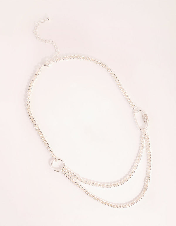 Silver Chain and Link Necklace