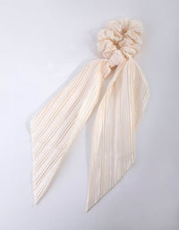 Cream Pleated Scarf Scrunchie - link has visual effect only