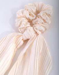 Cream Pleated Scarf Scrunchie - link has visual effect only