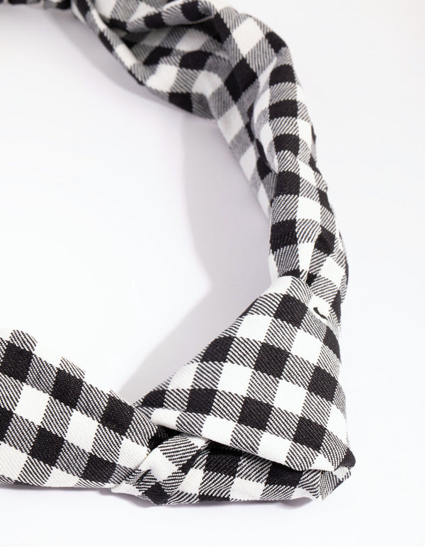 Gingham Knot Stretch Headband