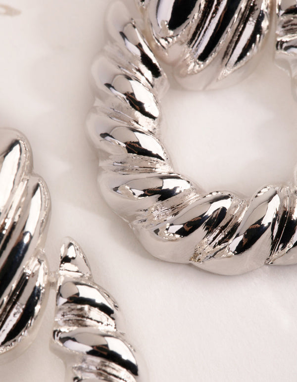 Silver Plated Twisted Earrings