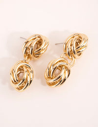 Real Gold Plated Statement Twist Knot Earrings - link has visual effect only