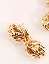 Real Gold Plated Statement Twist Knot Earrings - link has visual effect only