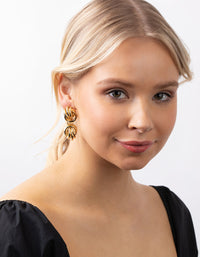 Real Gold Plated Statement Twist Knot Earrings - link has visual effect only