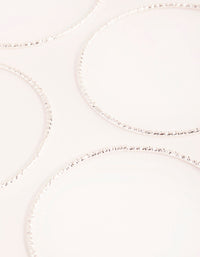 Real Silver Plated Thin Textured Bangle 5-Pack - link has visual effect only