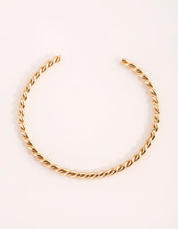 Real Gold Plated Thin Twisted Cuff Bracelet - link has visual effect only