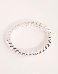 Real Silver Plated Croissant Hinge Bracelet - link has visual effect only
