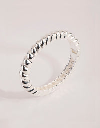 Real Silver Plated Croissant Hinge Bracelet - link has visual effect only