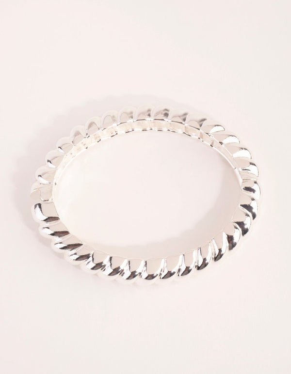Real Silver Plated Croissant Hinge Bracelet