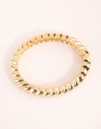 Real Gold Plated Croissant Hinge Bracelet - link has visual effect only