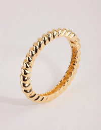 Real Gold Plated Croissant Hinge Bracelet - link has visual effect only