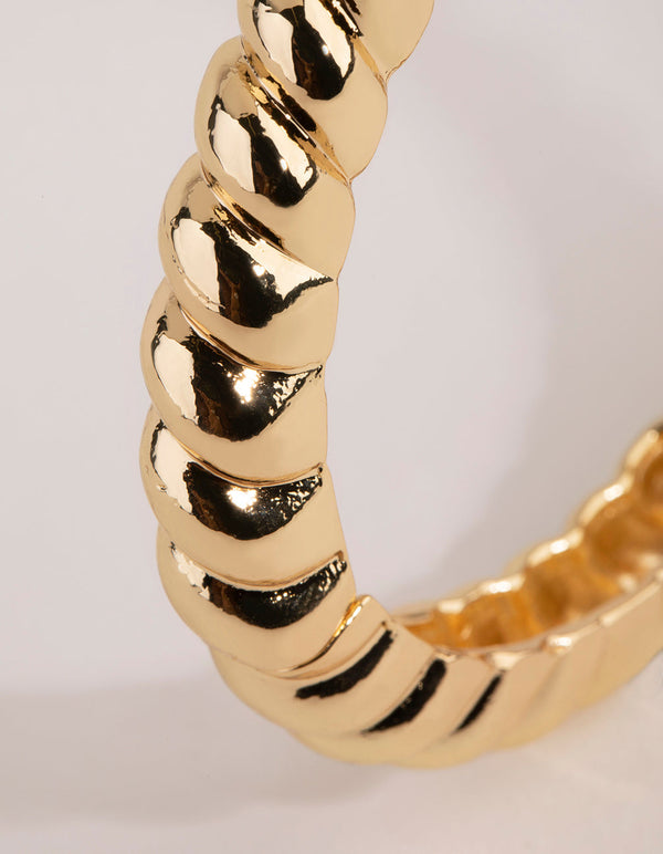 Real Gold Plated Croissant Hinge Bracelet
