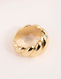 Real Gold Plated Croissant Ring - link has visual effect only